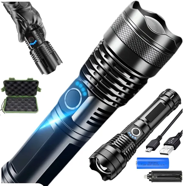 Mocna LED Latarka Taktyczna Akumulatorowa Zoom Survival Outdoor NA PREZENT