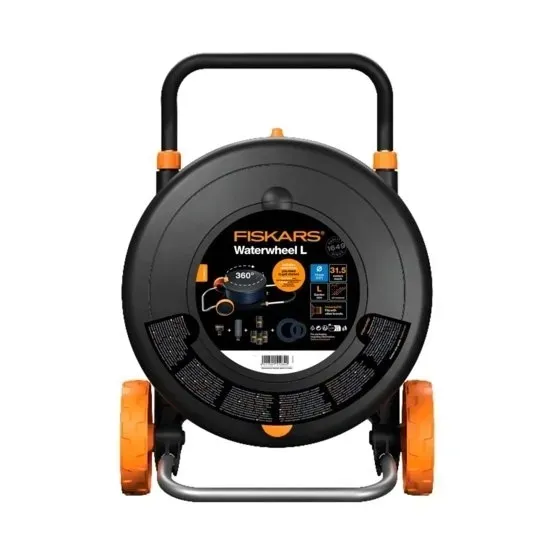 FISKARS COMFORT L Wąż ogrodowy na bębnie - Wózek na kółkach 30m 13mm