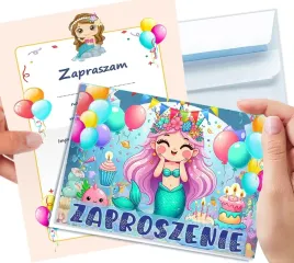 zaproszenie-syrenka-mala-slodka-na-urodziny-dziecka-koperta-gratis