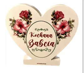 drewniana-pamiatka-serce-z-napisem-kochana-babcia-czerwono-zielone-kwiaty