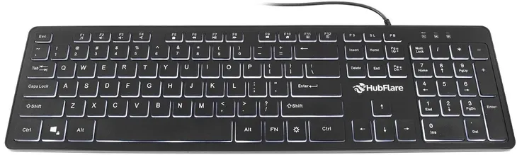 KLAWIATURA PODŚWIETLANA BIUROWA DO BIURA LED LOW PROFILE SLIM CICHA CZARNA