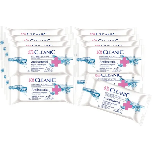 16 x Cleanic Antibacterial Chusteczki odświeżające 15 szt