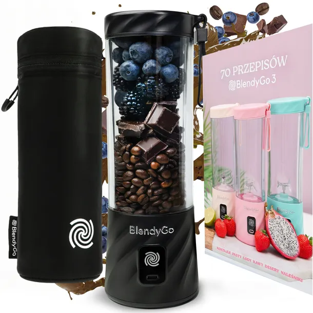ZESTAW BlendyGo 3 - Blender Bezprzewodowy USB | BLENDER | ETUI | KSIĄŻKA