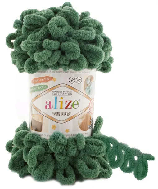 Włóczka Alize Puffy - 532 BUTELKOWY ZIELONY - 9m/100g 100% Mikropoliester