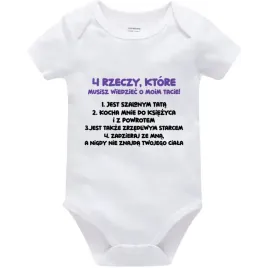 body-dzieciece-4-rzeczy-o-tacie-na-mikolajki-swieta-pod-choinke-biale-56cm