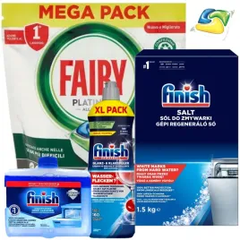 mega-zestaw-do-zmywarki-finish-sol-czyscik-nablyszczacz-fairy-kapsulki