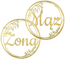 dekoracje-weselne-kola-maz-zona-zlote-40cm-zestaw