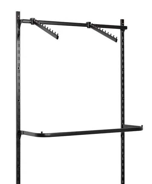 GARDEROBA MODUŁOWA REGAŁ ŚCIENNY BUTIK SKLEP UBRANIA 100x200cm BLACK a1