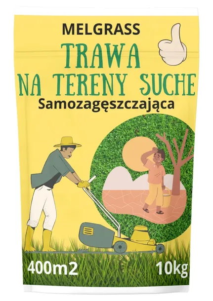 TRAWA NASIONA Na tereny suche Odporna Samozageszczająca Trawnik 10kg 400m2