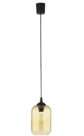 lampa-sufitowa-wiszaca-1xe27-110cm-czarna-ze-szklanym-bursztynowym-kloszem
