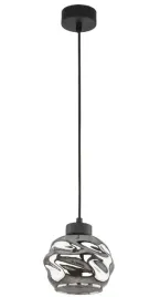 lampa-sufitowa-wiszaca-150cm-czarna-z-1-grafitowym-zlobionym-kloszem