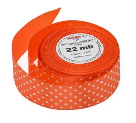 wstazka-satynowa-tasiemka-pomarancz-kropki-38mm22m