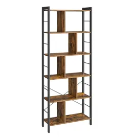 regal-loft-na-ksiazki-do-biura-pojemny-189x74-cm-metalowy-czarny-z-brazem