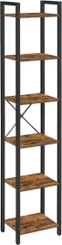 regal-slupek-rustykalny-waski-187x40x30-cm-braz-na-ksiazki-kwiaty-dekoracje