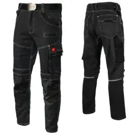 spodnie-robocze-jeans-stretch-jeansowe-slimowane-odblask-bhp-elastyczne-xxl