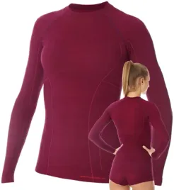 welniana-damska-bluza-narciarska-brubeck-merino-xl-bordowa