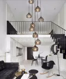 lampa-wiszaca-antresola-czarna-azurowa-kule-12-kloszy-200cm-darmat-light-liczba-punktow-swiatla-12