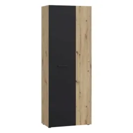 wysoka-szafa-szafka-gospodarcza-do-przedpokoju-dab-artisan-czarna-70cm