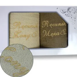 recznik-70x140cm-maz-zona-prezent-slub-recznik-zony-recznik-meza-ecru-bez
