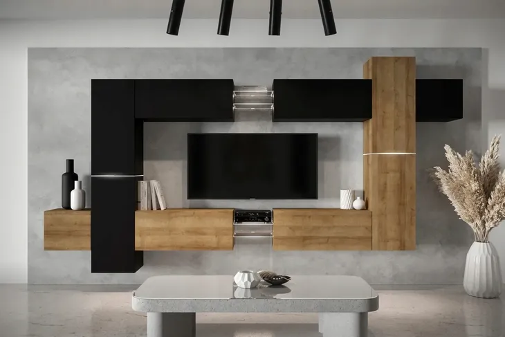 Meblościanka Meble Do Salonu Opcja LED AN91 New Prime-Home