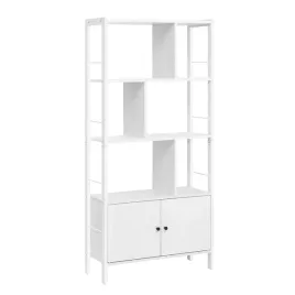 solidny-regal-na-ksiazki-4-polki-i-dolna-praktyczna-szafka-bialy-1545cm