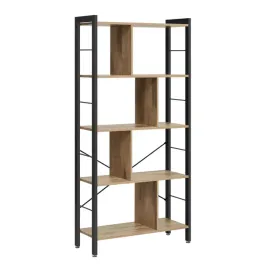 solidny-regal-na-ksiazki-dekoracje-ozdoby-5-poziomow-jasny-braz-1545-cm