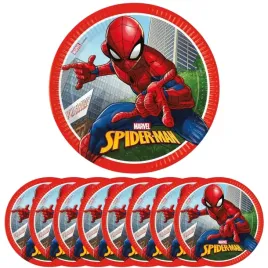 talerze-talerzyki-papierowe-okragle-spider-man-marvel-czerwone-23cm-8szt