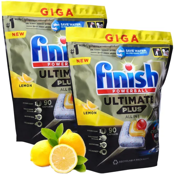 Kapsułki do zmywarki Finish Ultimate Plus cytrynowe tabletki 180 szt.