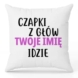poduszka-biala-ozdobna-40cmx40cm-czapki-z-glow-imie-idzie-prezent-wzory