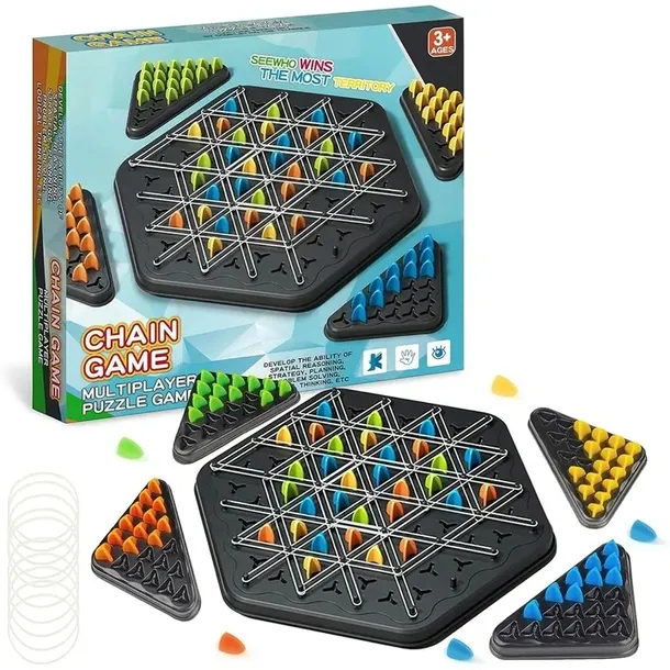 triggle-board-game-chain-triangle-chess-game-desktop-interactive-game-3d-plec-brak-informacji