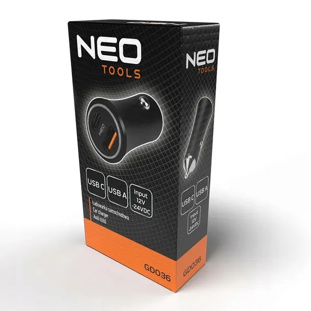 ladowarka-samochodowa-usb-szybka-usb-c-led-neo-gd036-stan-nowy-stan-opakowania-oryginalne