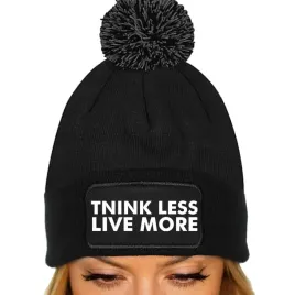 czapka-pompon-bawelniana-zimowa-czarna-think-less-live-more-zabawne-wzory