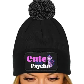 czapka-pompon-bawelniana-zimowa-czarna-cut-but-psycho-modne-subtelne-wzory
