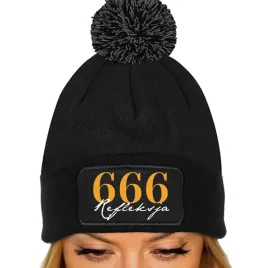 czapka-pompon-bawelna-zimowa-czarna-666-refleksja-znaczenie-numerow-wzory
