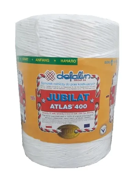 Sznurek ATLAS 400 Rolniczy 1600m 4kg Wytrzymały do Pras Snopowiązałek