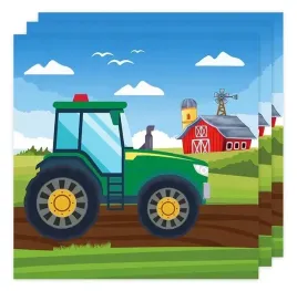 papierowe-serwetki-pojazdy-traktor-farma-zestaw-12-szt-33x33-cm-na-urodziny