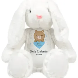 kroliczek-pluszak-dla-dziecka-personalizwoane-imie-dziecka-niebieskie-wzory