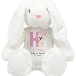kroliczek-pluszak-dla-dziecka-personalizwoane-witaj-imie-dziecka-rozowe-wz