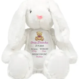 kroliczek-pluszak-dla-dziecka-personalizwoane-metryczka-dziecieca-rozowe-wz