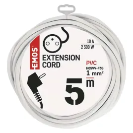 emos-przedluzacz-5m-1xgniazdo-dlugosc-5m-bialy-pcv-z-uziemieniem