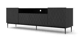 szafka-rtv-diuna-193cm-2d1k-czarny-mat-rama-czarna