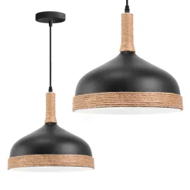 lampa-czarna-loft-metalowa-pleciony-sznurek-jutowy-brazowa
