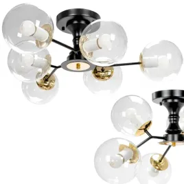 lampa-sufitowa-wiszaca-metalowa-szklana-kula-czarna-zlota-6-punktowa-retro