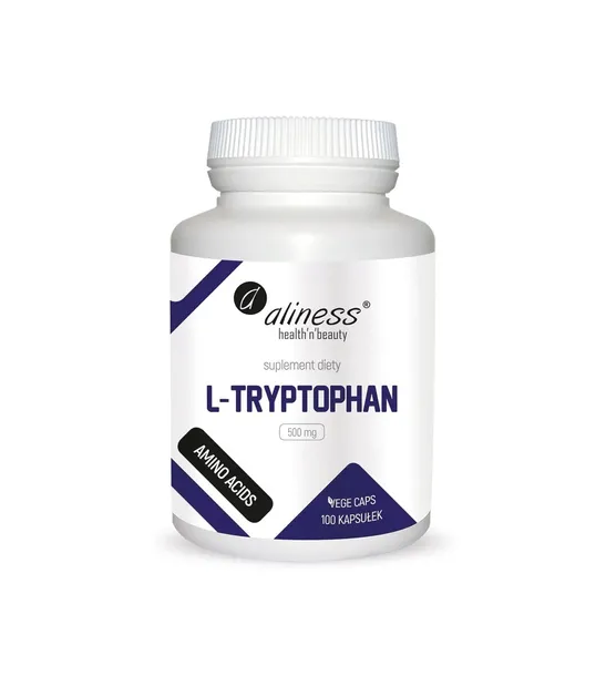 Aliness L-tryptofan 500 mg kapsułki wegański Suplement diety 100 sztuk