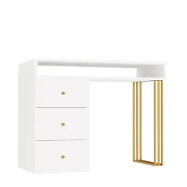 biurko-wolnostojace-loftowa-noga-zlota-plyta-laminowana-bialy-mat-szuflady