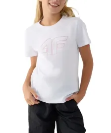 koszulka-dziecieca-bawelniana-4f-tshirt-f1803-biala-slim-duze-logo-128