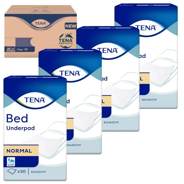 TENA BED NORMAL ZESTAW 4op x 30szt podkłady chłonne 60x60cm ochrona łóżka