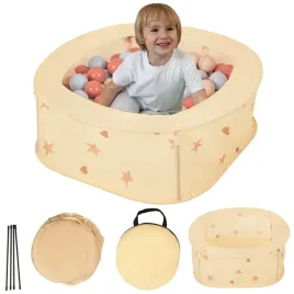 selonis-nk-200x-namiot-kojec-dla-dzieci-skladany-bezowy-100-pileczek