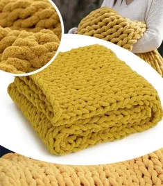 koc-z-dzianiny-120-x-120-musztardowy-narzuta-szenilowa-pleciona-miekka-grub