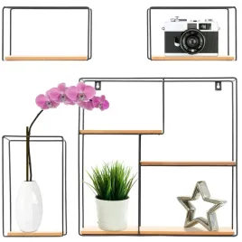 polka-scienna-mebloscianka-drewno-metal-loft-salon